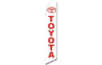Brandera Publicitaria Marca Toyota Blanca Image